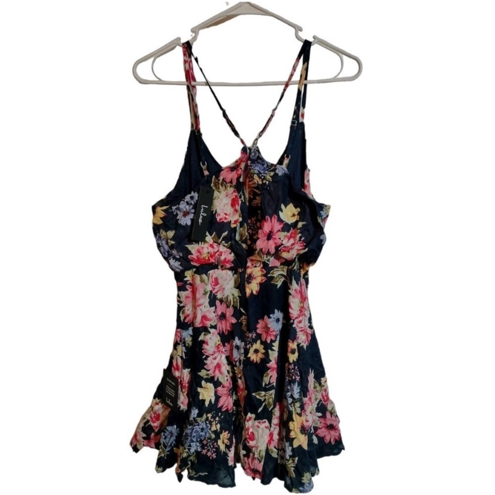 Lulu's Nwt Halter Style Blue Multi-Color Floral M… - image 3